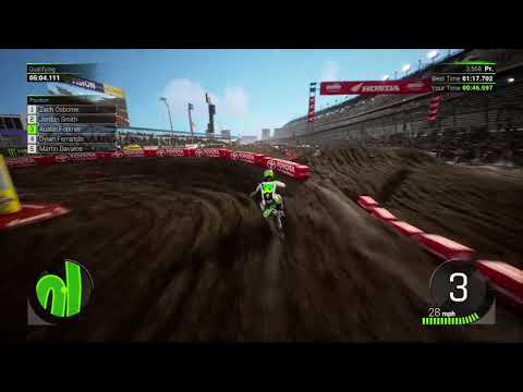 Austin Forkner getting in some fast laps during qualifying at the local Daytona Supercross