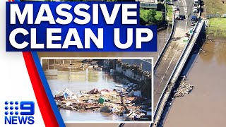 Deck of Windsor Bridge becomes visible | 9 News Australia