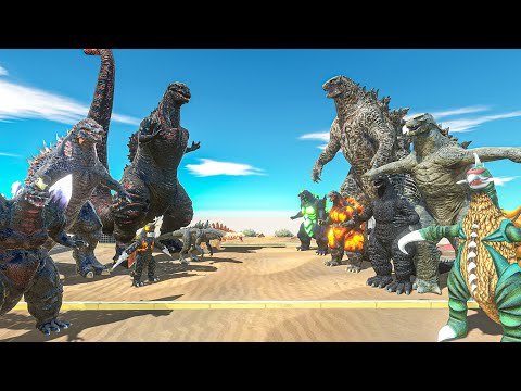 EVOLUTION GODZILLA x GODZILLA 2014 VS Shin Godzilla x Megalon - Godzilla War