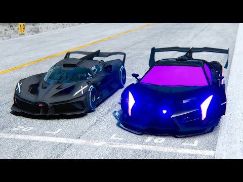 Lamborghini Veneno GTR Concept vs Bugatti Bolide Total Carbon - Drag Race 20 KM