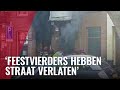 Brandweer bij brand Sarphatipark op Koningsdag