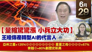 【財經至尊】 王曈  0629《【量縮驚驚漲 小兵立大功】》亞州之星+125%⊕⊕⊕⊕⊕⊕⊕⊕⊕星星之母⊕⊕⊕⊕+57%崇越⊕+80%創歷史新高