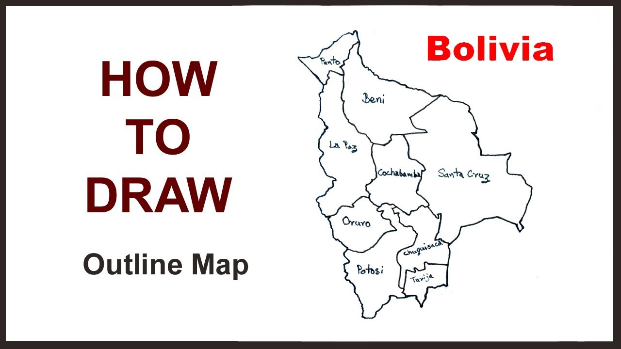 Bolivia: Outline map of Bolivia || How to draw outline map of Bolivia with provinces