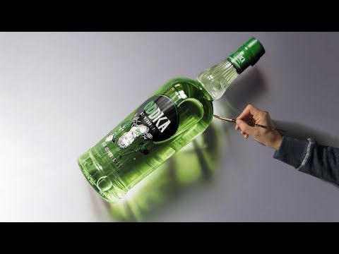 realistic bottle 3d painting by marcello barenghi