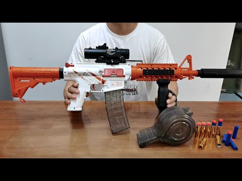 M4a1 Auto Shell Ejection Soft Bullet Toy Gun with Drum Unboxing 2022