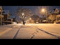 Peaceful Snowfall on a Quiet Street ❄️ Winter Night Ambience | No Sound