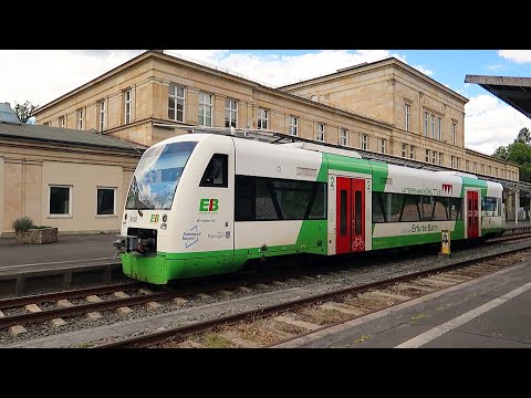 Bad Kissingen: Ausfahrt VT 650 der EB mit RB50 nach Schweinfurt