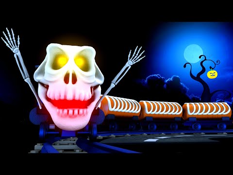 Halloween Train  - Skeleton Ghost Train | Monster Train Cartoon Toy Factory