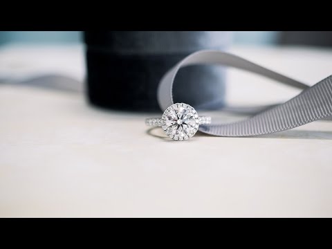 3 ct Round Lab Diamond Halo Engagement Ring with Pavé Band in Platinum | Ada Diamonds