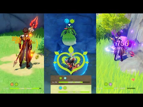 Genshin Impact Dendro vs All Elemental Reactions 2.6 Showcase