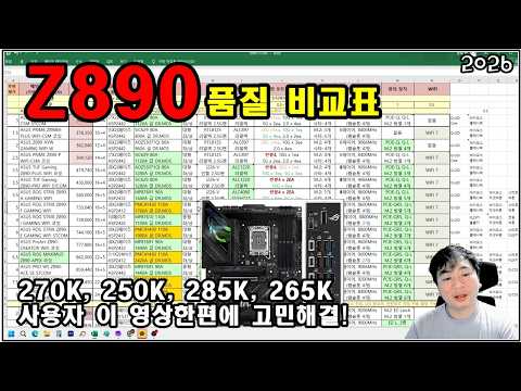 Z890 품질 비교표!