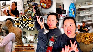 VLOG: flooding our apartment, extreme kitchen organization, facetiming with you, before and after! 🫧