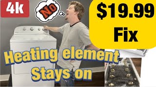 Electric Dryer Grounded Heating Element Stays On - Testing and Diagnosing Step by Step Whirlpool