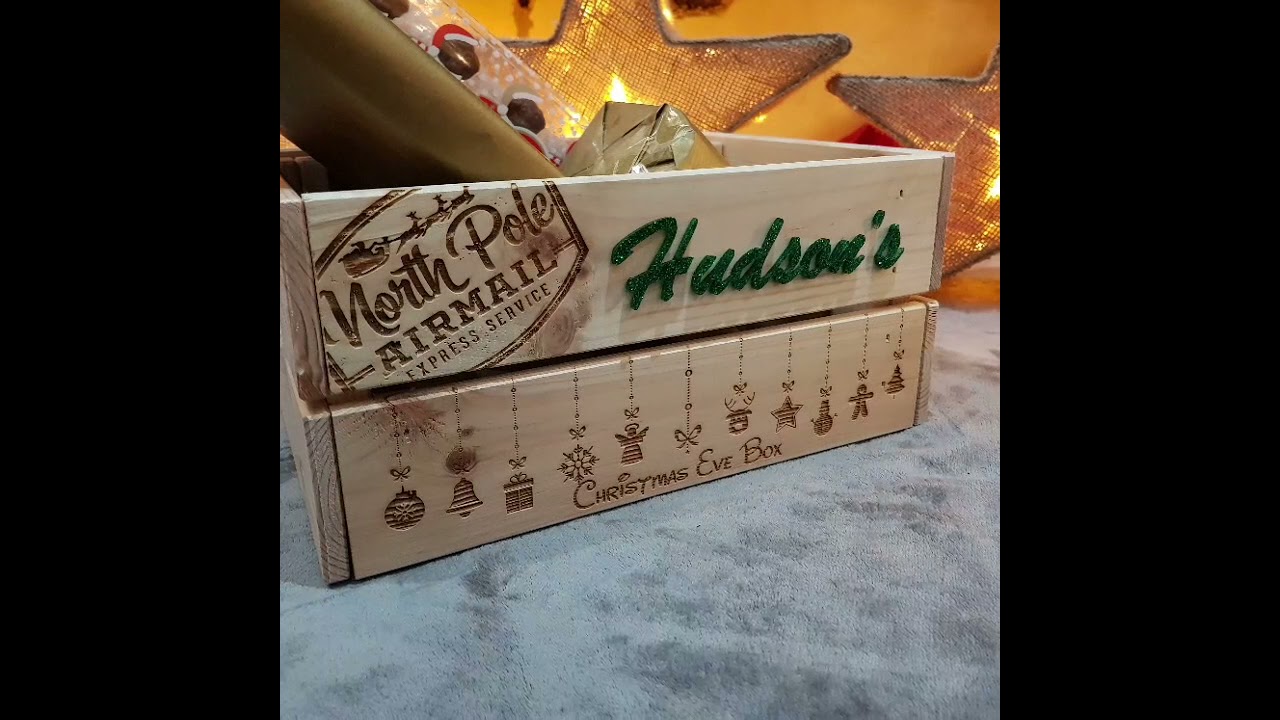 Custom Personalised Wooden Christmas Eve Boxes