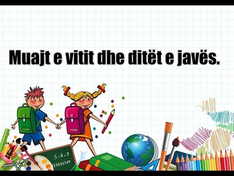 Muajt e vitit dhe ditët e javës në shqip. Abc shqip.  Months and the days in albanian and english