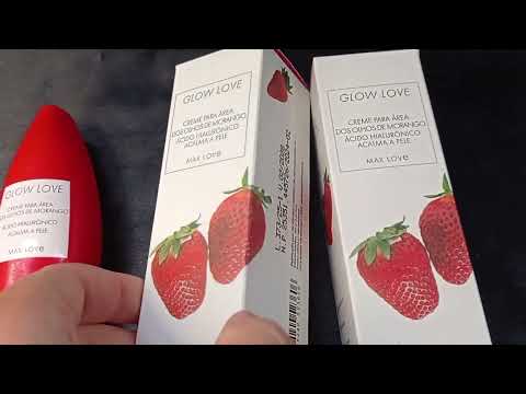 CREME PARA ÁREA DOS OLHOS GLOW LOVE MORANGO 60G MAX LOVE BOX COM 36 IUN