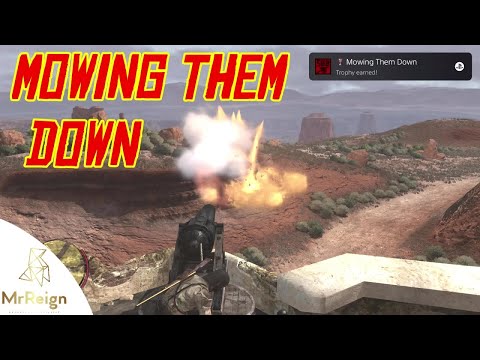 Red Dead Redemption 2023 - Mowing Them Down Trophy Guide - Kill 500 Enemies with a Mounted Weapon
