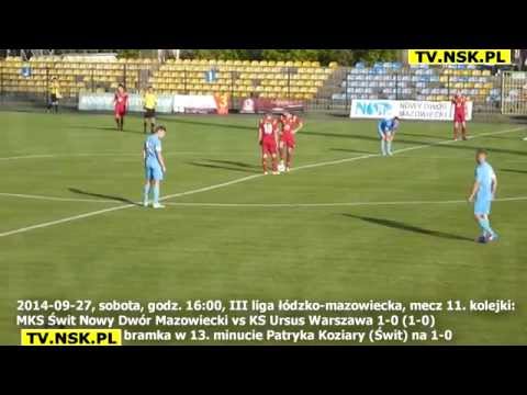 tv.nsk.pl 2014-09-27 MKS Świt Nowy Dwór Mazowiecki - KS Ursus Warszawa 1-0 (1-0) bramka