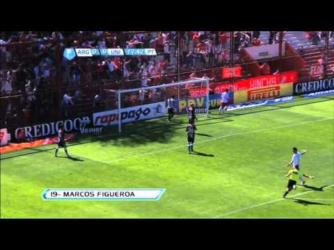 Gol de Figueroa. Argentinos 1 - Unión 0. Torneo Inicial 2012. Fecha 8. Fútbol Para Todos