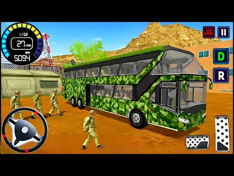 Uphill Offroad Police Bus Driving Simulator - US Army Offroad Bus Transport Duty - Android GamePlay