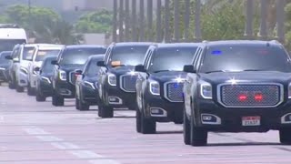 PM MODI CONVOY IN UAE  PM MODI ENTERING LIKE A BOS