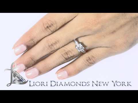 ER-1119 - 1.63 Carat H-SI1 Certified Princess Cut Diamond Engagement Ring 14k White Gold
