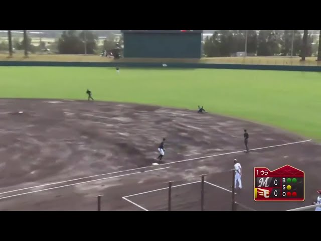 【練習試合】マリーンズ・中村 抜けそうな当たりに飛びつく好プレー!! 2021/2/13 E-M