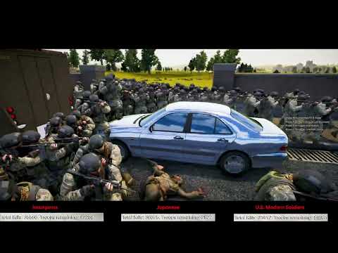 Triple Threat Showdown: Insurgents vs Japanese Army vs U.S. Modern Soldiers in UEBS 2! in 4K!!!