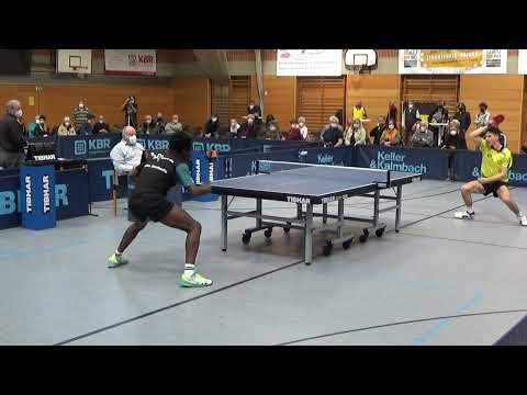 Hoermann vs Oyebode Nigeria 2 220403 TV Hilpoltstein vs Passau Table Tennis 2 Bundesliga Stativ  2