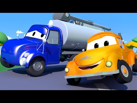 Tom la Grúa - A Tyson el ESTANQUE le EXPLOTA su bomba - Auto City | Dibujos animados para niños