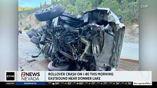 Big rig flips on I-80 near Donner Lake