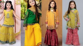 Yellow Colour Mehndi Dresses for Kids/Baby Girl Ye