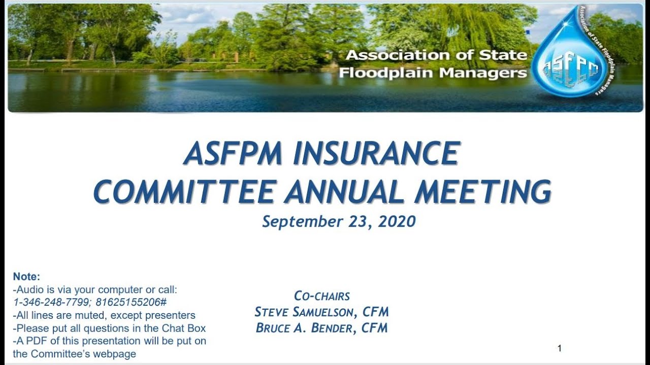 ASFPM Flood Insurance Committee Meeting - Sept. 2020