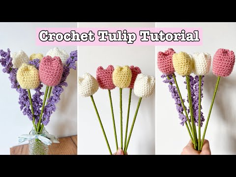 DIY Easy Crochet Tulip Bouquet