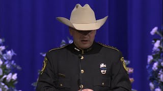 Bexar County Sheriff Javier Salazar delivers eulogy at K-9 Chucky&#39;s memorial service