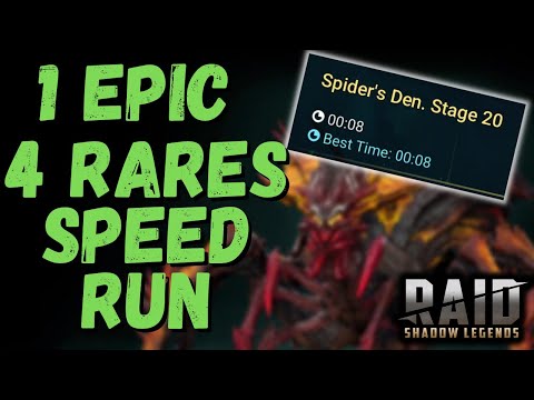 🚨 8 SECONDS Spider 20 Speed RUN GUIDE 🚨 Dark Elves Only Team  | RAID SHADOW LEGENDS