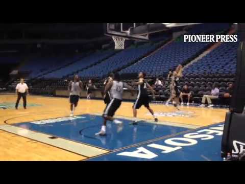 Video: #Twolves 3-on-3 workout action, including an Adreian Payne finish at the rack.