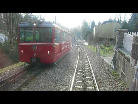 ehemalige Standseilbahn 8000.02 Dolderbahn Zahnradbahn Talfahrt