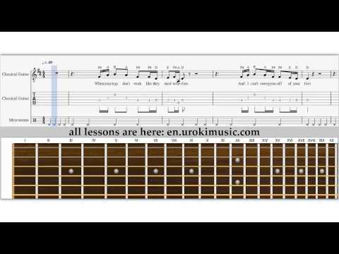 Ed Sheeran - Thinking Out Loud - How To Play Melody on Guitar Sheet Music Tabs Notes