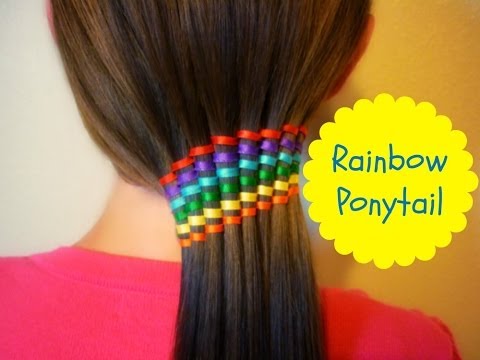 Waterfall Ribbon Twist Rainbow Ponytail, Summer...