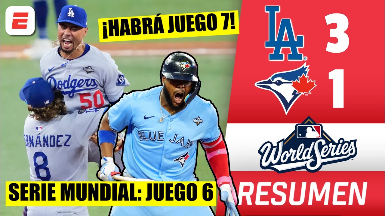 ¡DE INFARTO! DODGERS venció por 3-1 a los BLUE JAYS y la SERIE MUNDIAL se definirá en JUEGO 7 | MLB
