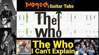 I Can't Explain - The Who - Guitar + Bass TABS Lesson (Request)