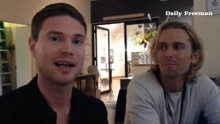 Actors Thomas Stroppel and Artie Ahr of the sci-fi film \