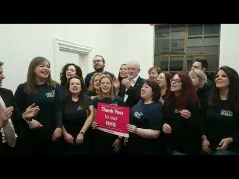 Yours at the Labour NHS Rally - National Health Singers with Jeremy Corbyn