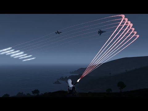 Warship C-RAM CIWS vs MiG-29 - Phalanx CIWS Shooting Down Jet Fighters - Simulation