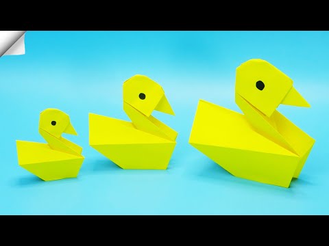 Moving paper toys How to make a paper duck Easy paper crafts