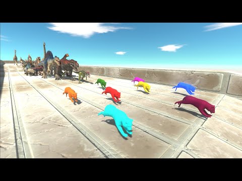 Race to eat Neon Cats - Animal Revolt Battle Simulator
