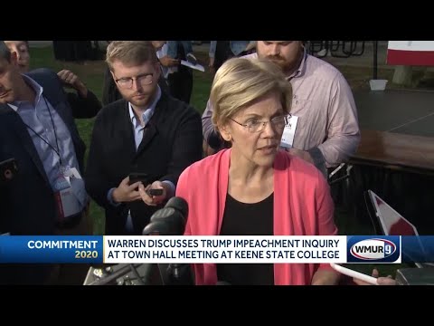 Warren discusses Trump impeachment inquiry at town hall meeting in Keene
