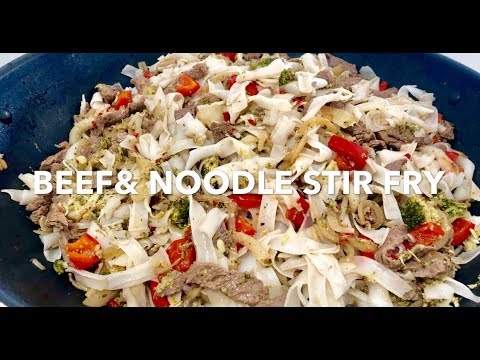 BEEF & NOODLE STIR FRY **family recipe**