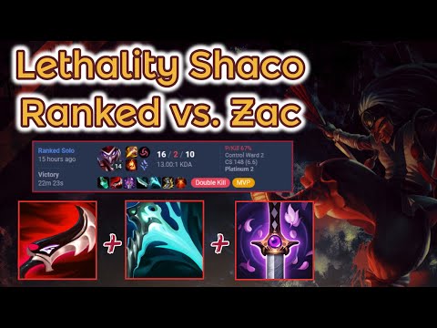 Lethality Shaco vs. Zac - S12 Smurfing in Plat [League of Legends] Full Gameplay - Infernal Shaco